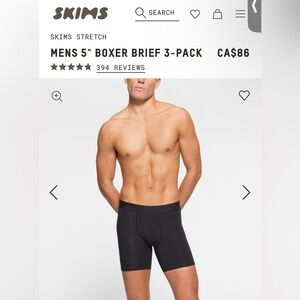 NWT Box of Skims Men’s Stretch 5” Inseam Boxer Briefs in Classic Shades